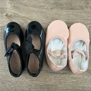 Little Girls Capezio Tap Shoes 10.5 & Stelle Ballet Shoes Bundle